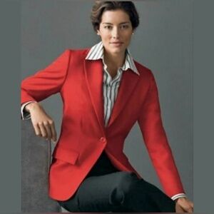 Pendleton Women's Vintage Red Wool Blazer Single Button Size 16